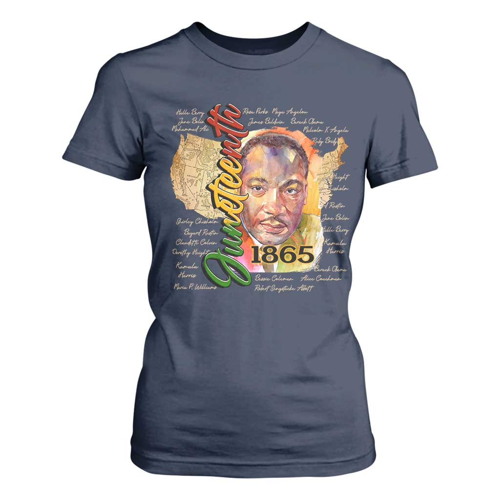 Juneteenth 1865 T Shirt For Women Black Leaders African American Heritage TS11 Navy Print Your Wear