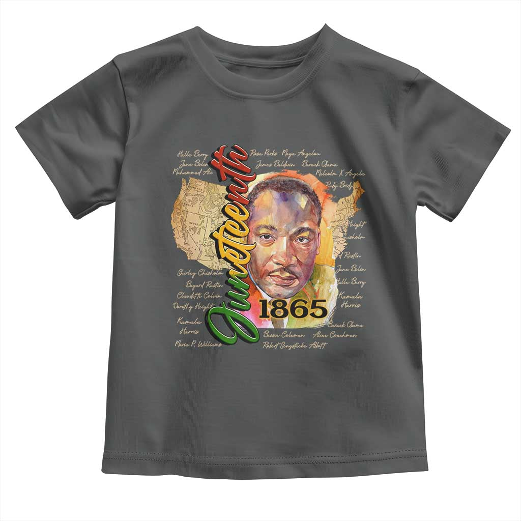 Juneteenth 1865 Toddler T Shirt Black Leaders African American Heritage TS11 Dark Heather Print Your Wear