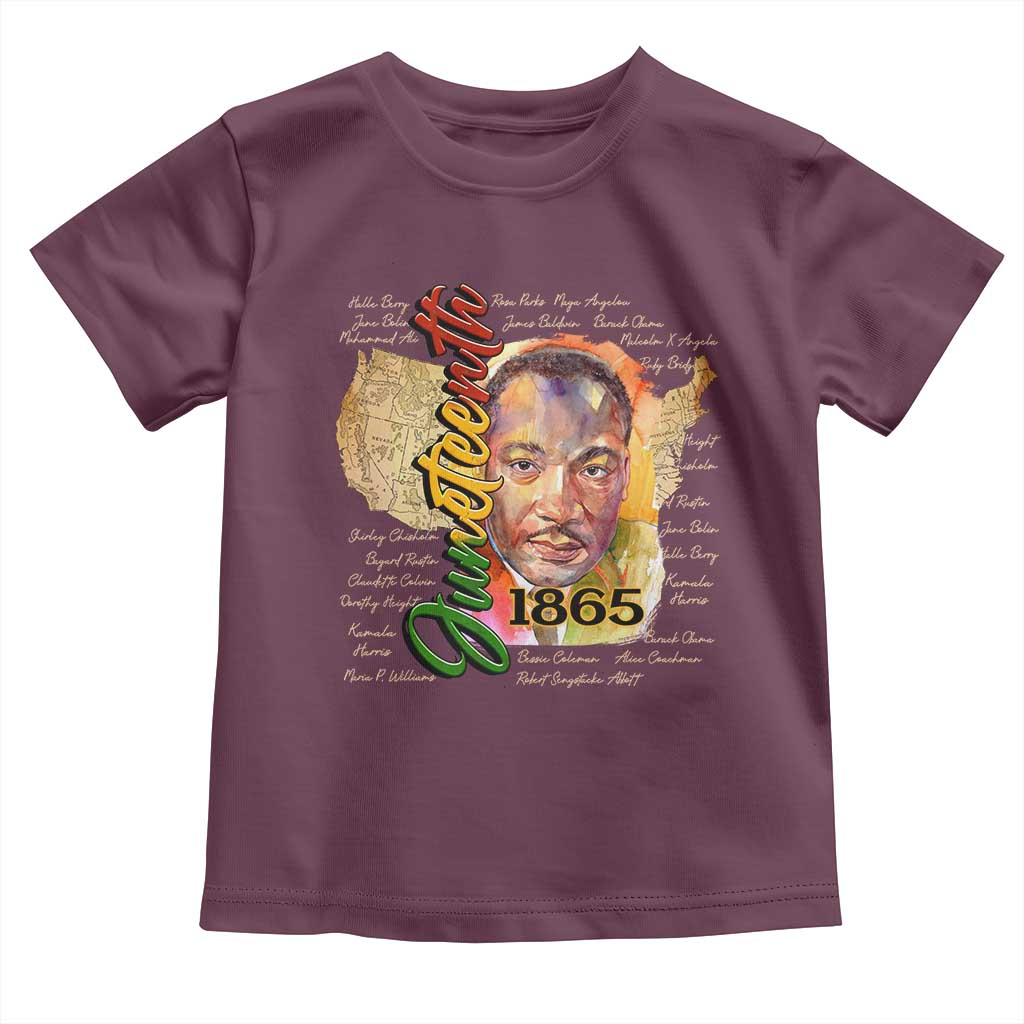 Juneteenth 1865 Toddler T Shirt Black Leaders African American Heritage TS11 Maroon Print Your Wear