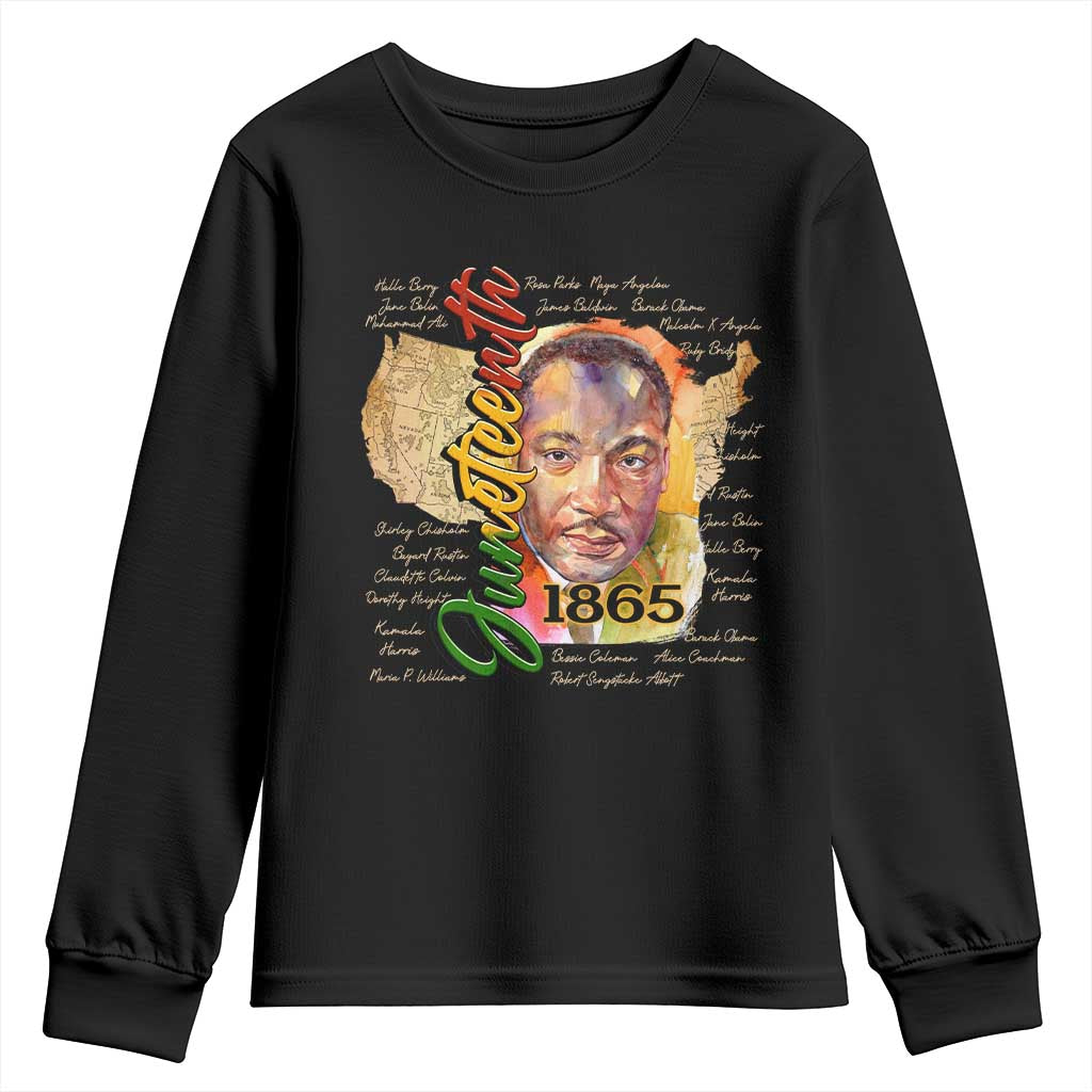 Juneteenth 1865 Youth Sweatshirt Black Leaders African American Heritage TS11 Black Print Your Wear