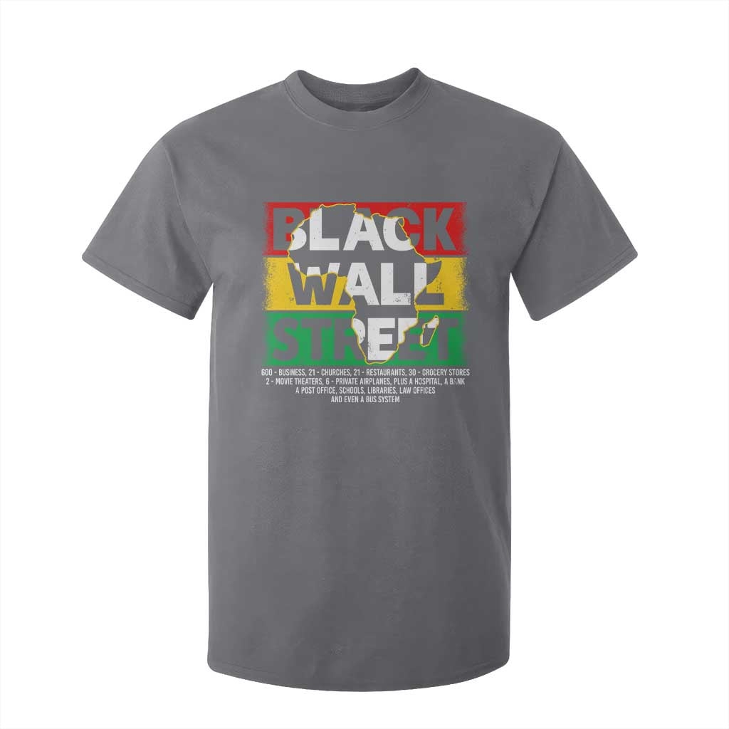 Black Wall Street T Shirt For Kid Tulsa Black History Month Africa Map TS11 Charcoal Print Your Wear