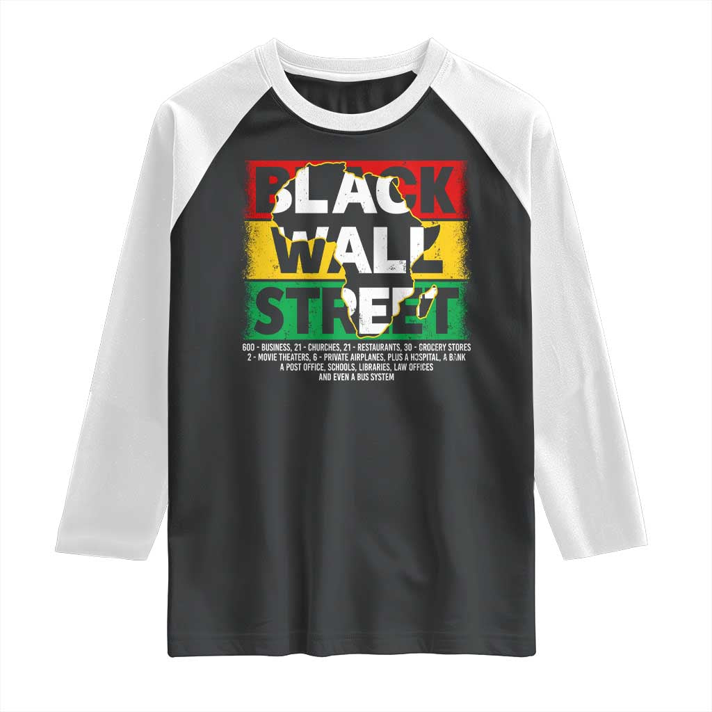 Black Wall Street Raglan Shirt Tulsa Black History Month Africa Map TS11 Black White Print Your Wear