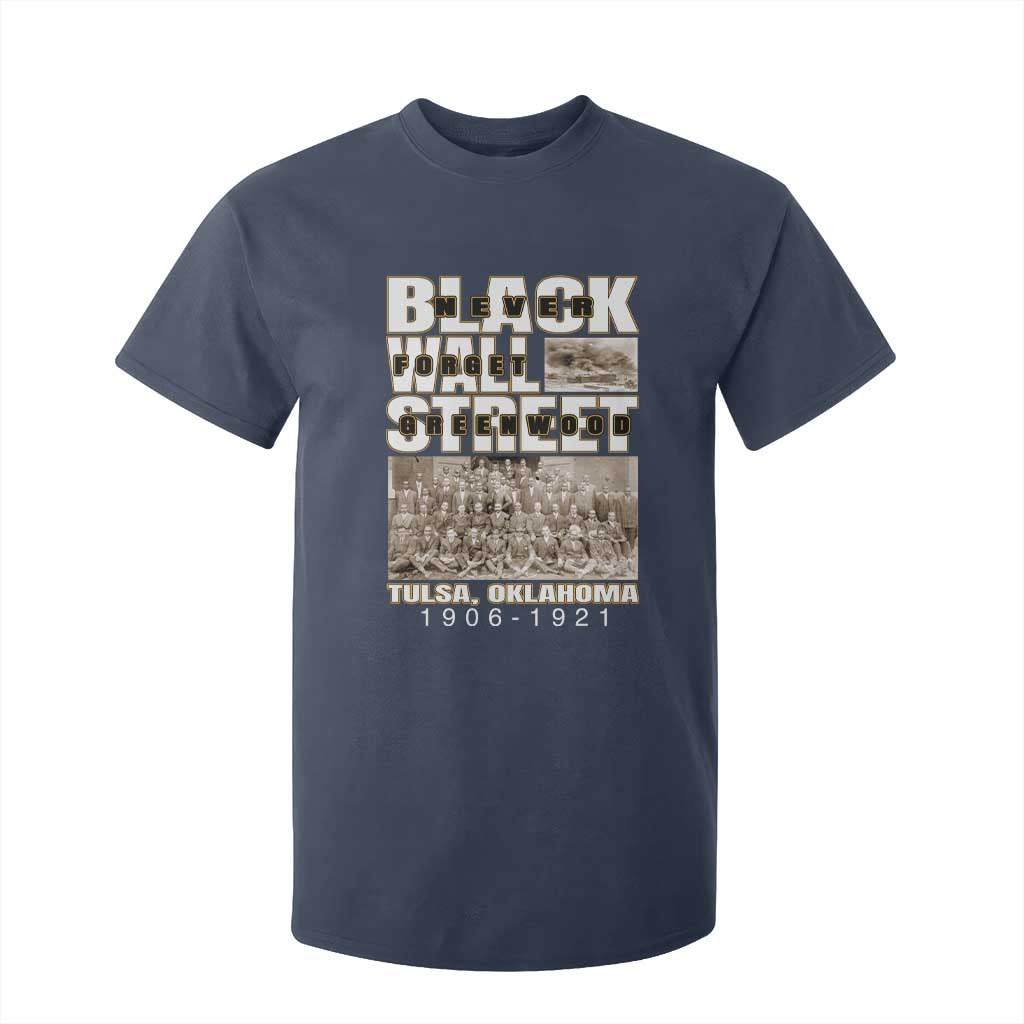 Never Forget Greenwood Black Wall Street T Shirt For Kid Black History Month TS11 Navy Print Your Wear