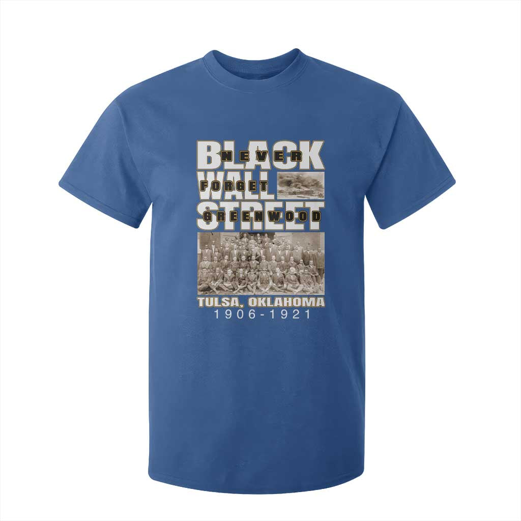Never Forget Greenwood Black Wall Street T Shirt For Kid Black History Month TS11 Royal Blue Print Your Wear