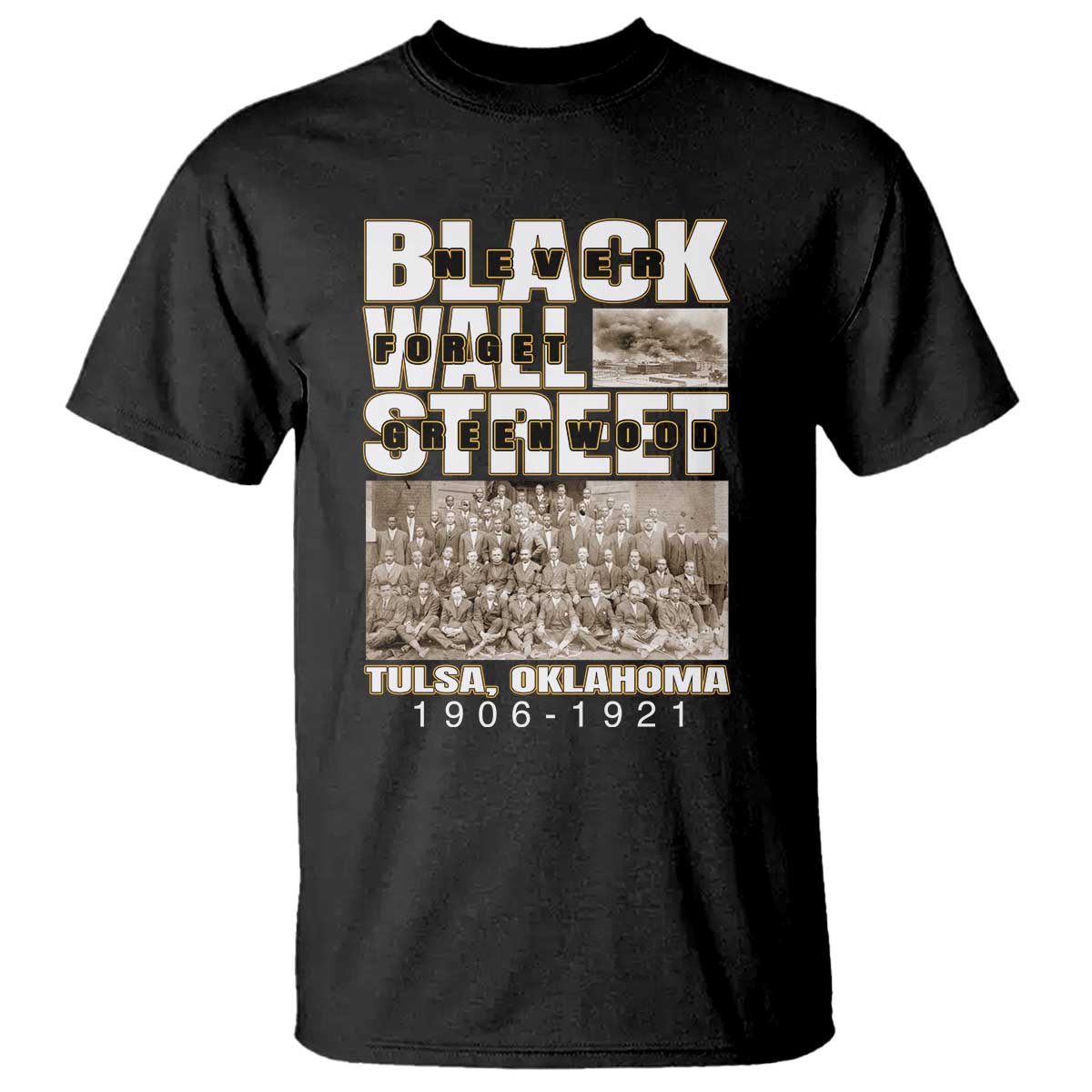 Never Forget Greenwood Black Wall Street T Shirt Black History Month TS11 Black Print Your Wear
