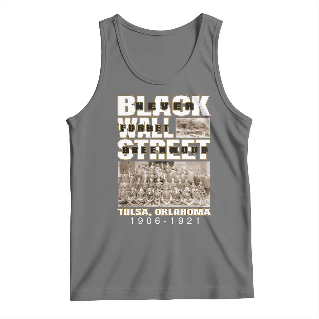 Never Forget Greenwood Black Wall Street Tank Top Black History Month TS11 Black Heather Print Your Wear