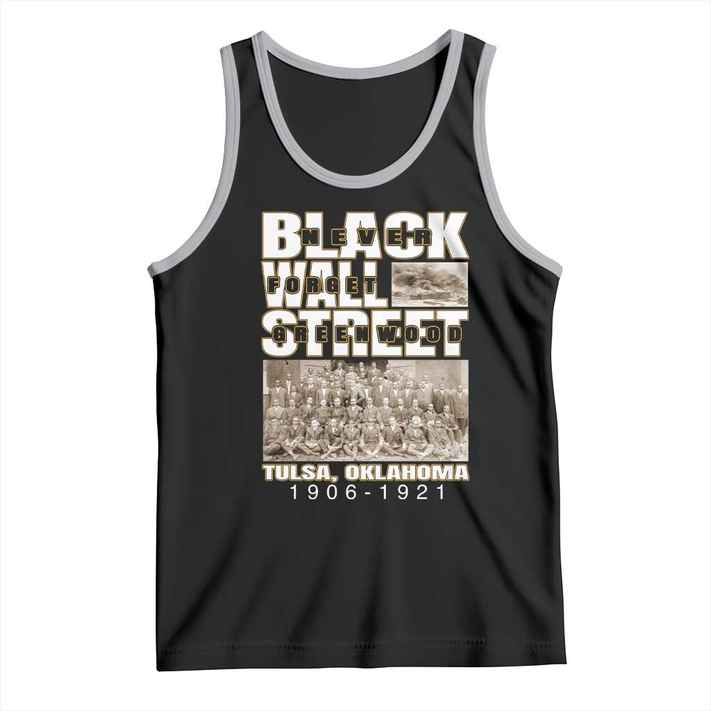 Never Forget Greenwood Black Wall Street Tank Top Black History Month TS11 Black Athletic Heather Print Your Wear