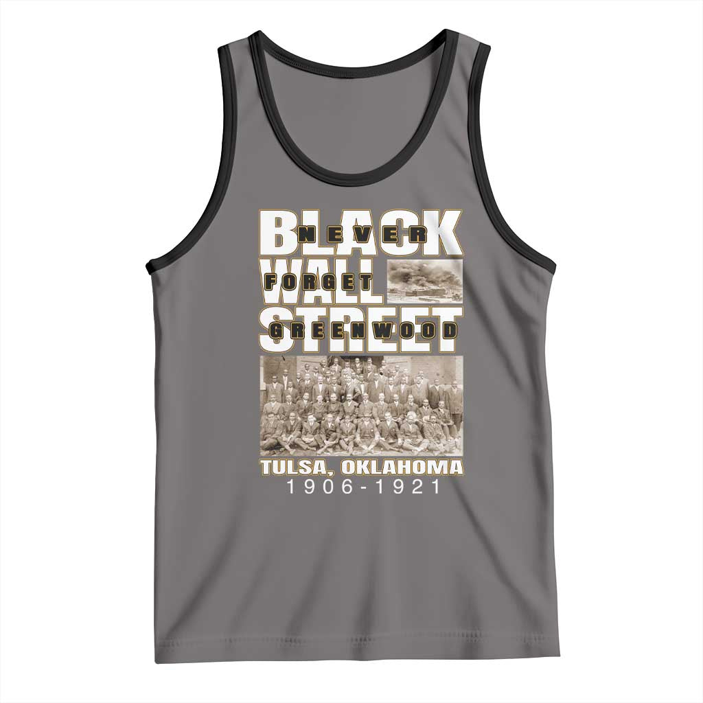 Never Forget Greenwood Black Wall Street Tank Top Black History Month TS11 Deep Heather Black Print Your Wear