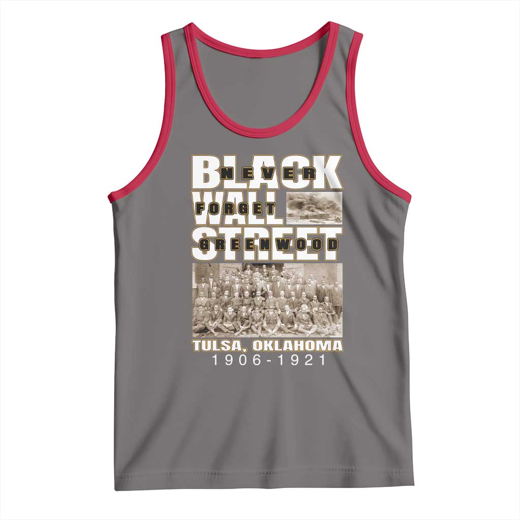 Never Forget Greenwood Black Wall Street Tank Top Black History Month TS11 Deep Heather Red Print Your Wear