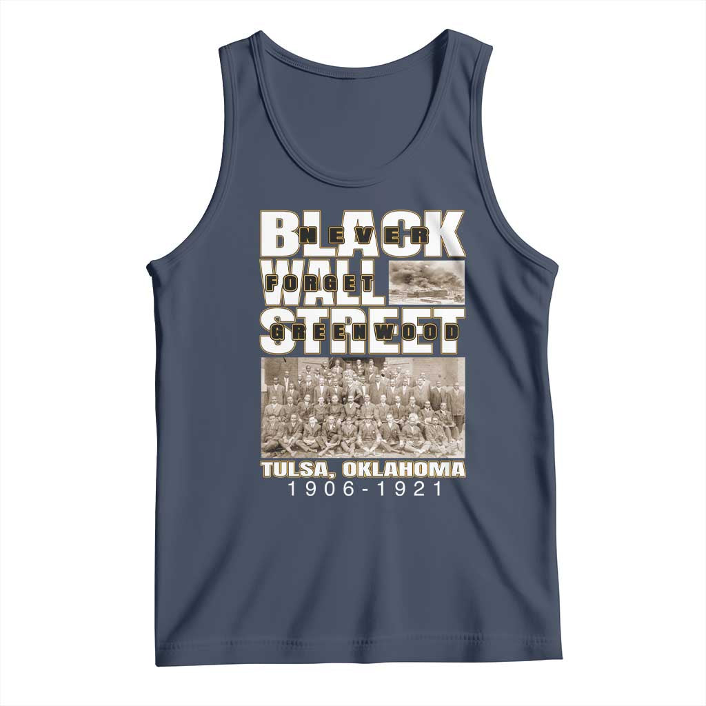 Never Forget Greenwood Black Wall Street Tank Top Black History Month TS11 Navy Print Your Wear
