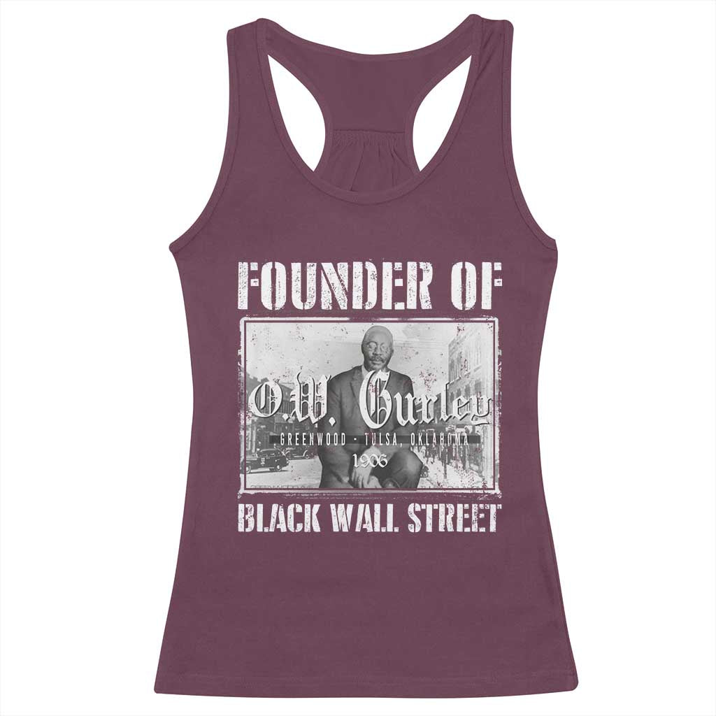 Founder Of Black Wall Street O.W. Gurley Racerback Tank Top Black History Month TS11 Maroon Print Your Wear
