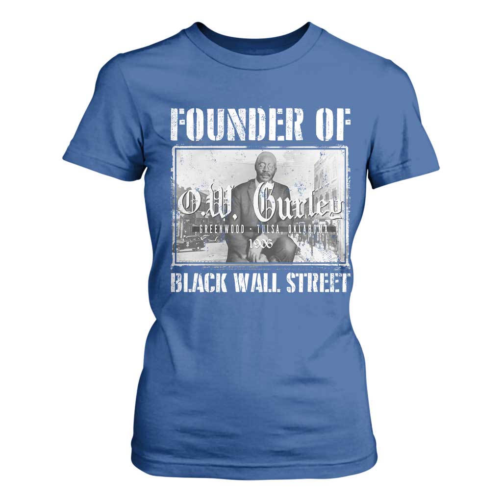 Founder Of Black Wall Street O.W. Gurley T Shirt For Women Black History Month TS11 Royal Blue Print Your Wear