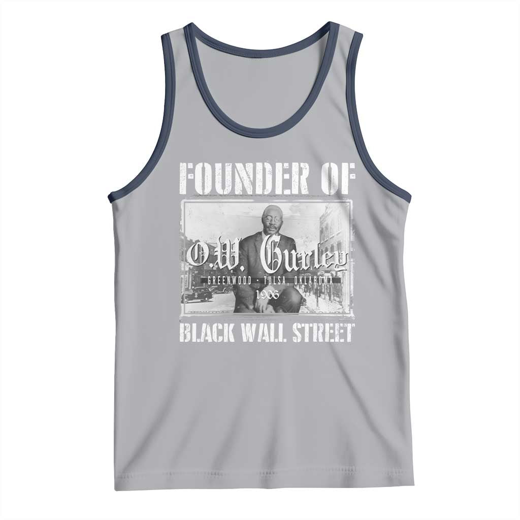 Founder Of Black Wall Street O.W. Gurley Tank Top Black History Month TS11 Athletic Heather Navy Print Your Wear