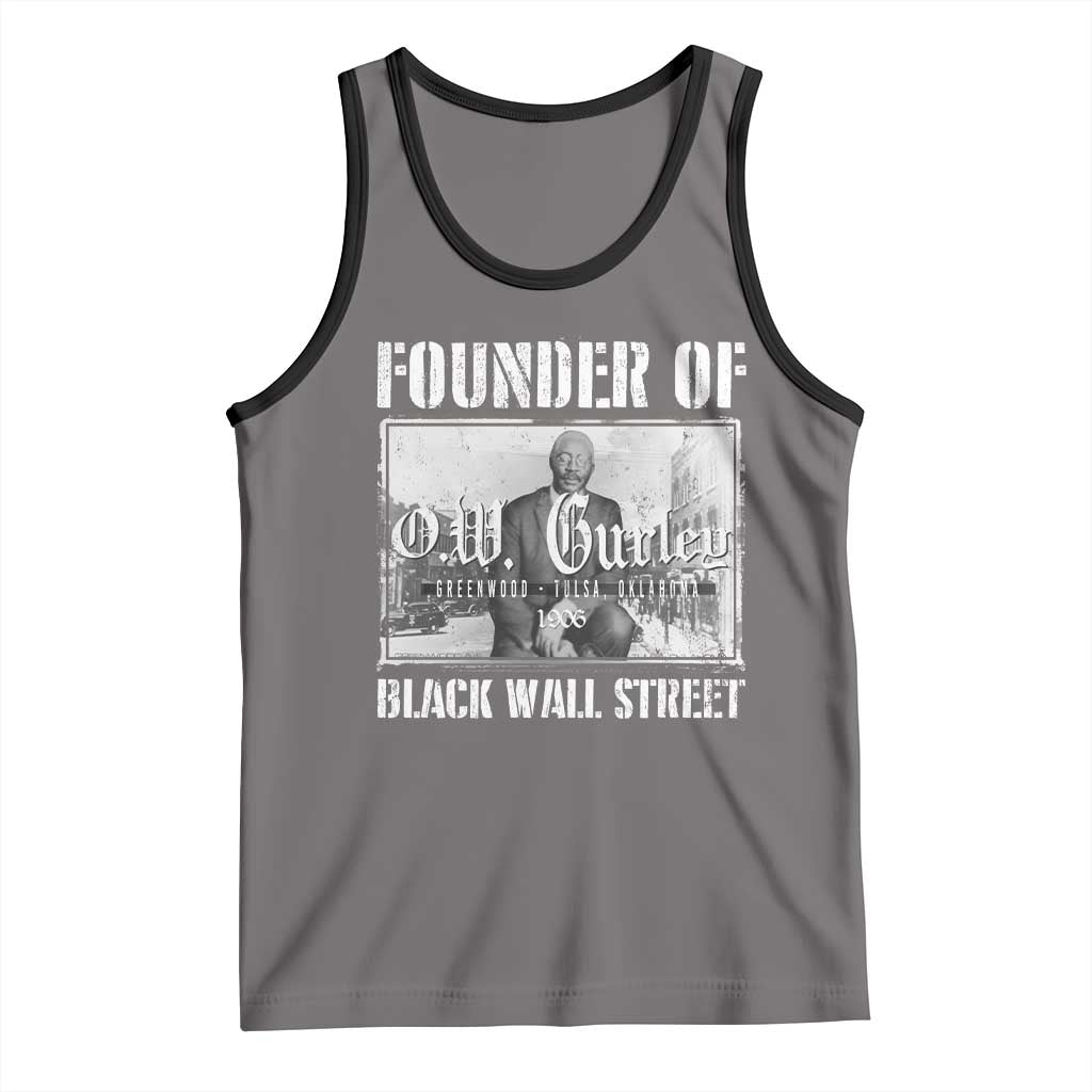Founder Of Black Wall Street O.W. Gurley Tank Top Black History Month TS11 Deep Heather Black Print Your Wear