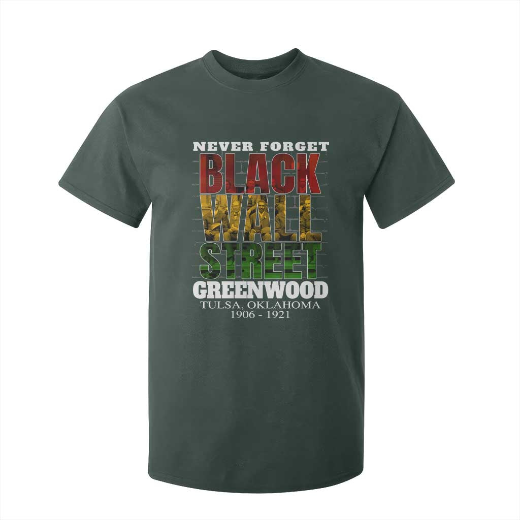 Never Forget Black Wall Street T Shirt For Kid Tulsa Oklahoma Black History Month TS11 Dark Forest Green Print Your Wear
