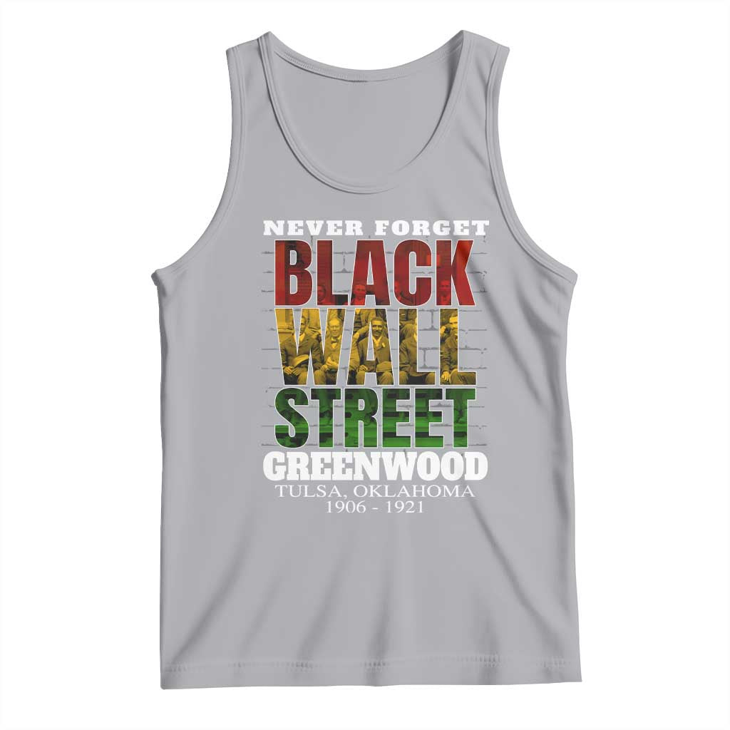 Never Forget Black Wall Street Tank Top Tulsa Oklahoma Black History Month TS11 Athletic Heather Print Your Wear