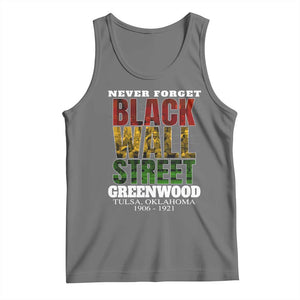 Never Forget Black Wall Street Tank Top Tulsa Oklahoma Black History Month TS11 Black Heather Print Your Wear