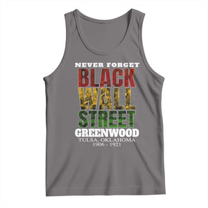 Never Forget Black Wall Street Tank Top Tulsa Oklahoma Black History Month TS11 Deep Heather Print Your Wear