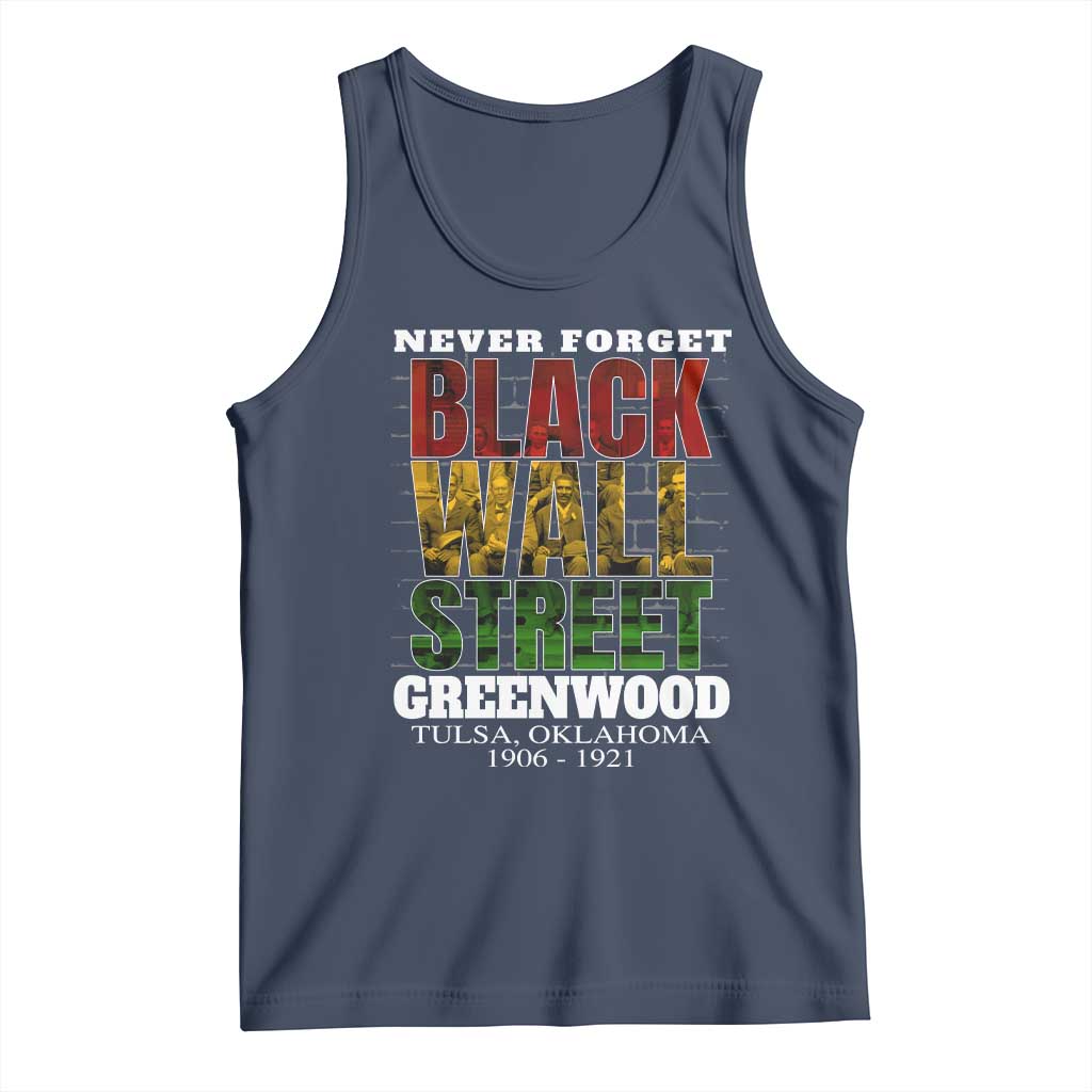 Never Forget Black Wall Street Tank Top Tulsa Oklahoma Black History Month TS11 Navy Print Your Wear