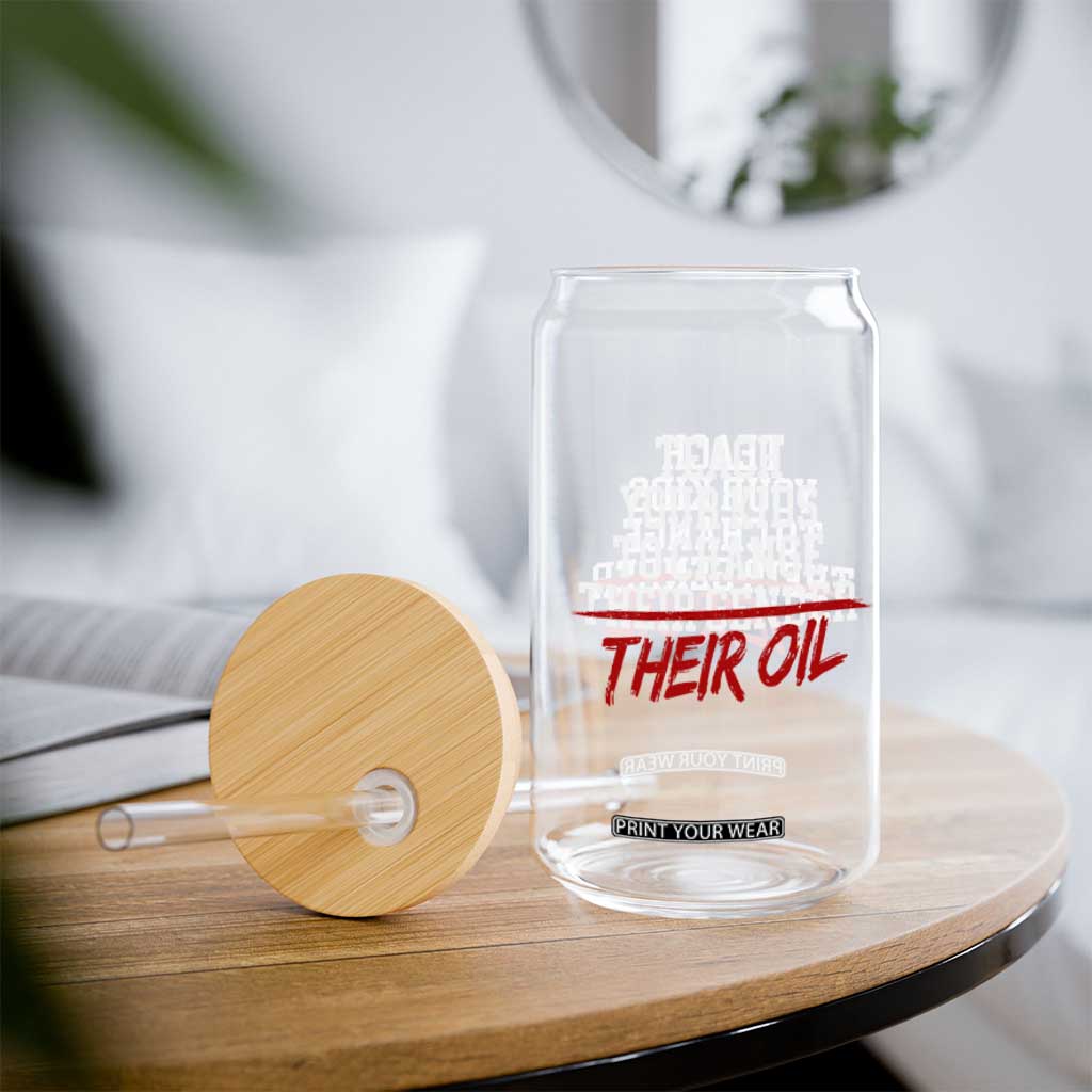 Teach Your Kids to Change Their Oil Not Their Gender Glass Can Funny Fathers Day TS11 Print Your Wear