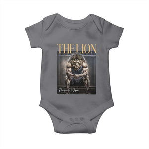 Funny The Lion Doesnt Wipe Baby Onesie Gen Z Joke Brainrot Raunchy Meme TS11 Charcoal Print Your Wear