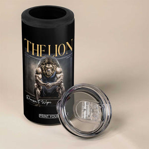 Funny The Lion Doesnt Wipe 4 in 1 Can Cooler Tumbler Gen Z Joke Brainrot Raunchy Meme TS11 Print Your Wear