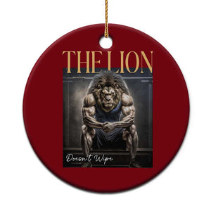 Funny The Lion Doesnt Wipe Ceramic Ornament Gen Z Joke Brainrot Raunchy Meme TS11 1pc Red Print Your Wear