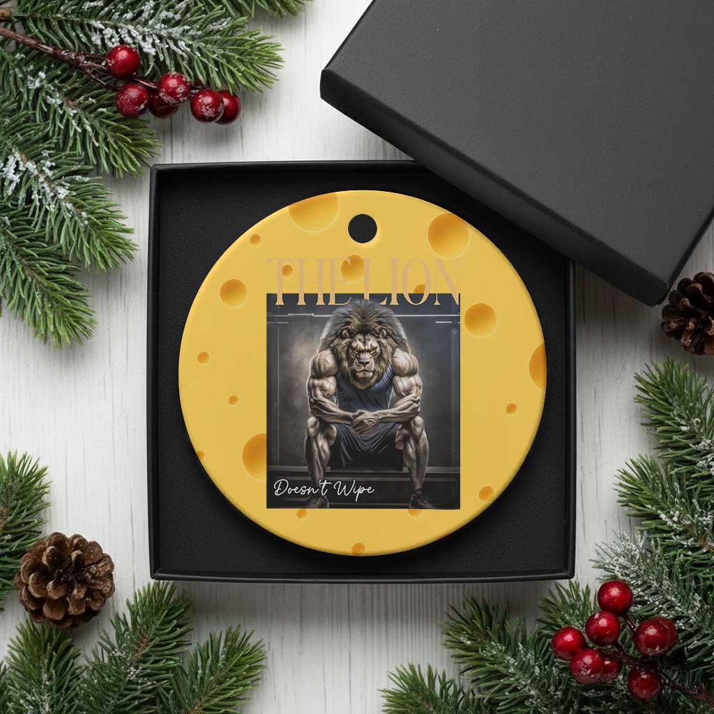 Funny The Lion Doesnt Wipe Ceramic Ornament Gen Z Joke Brainrot Raunchy Meme TS11 1pc Yellow Cheese Print Your Wear