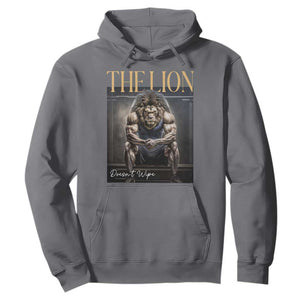 Funny The Lion Doesnt Wipe Hoodie Gen Z Joke Brainrot Raunchy Meme TS11 Charcoal Print Your Wear