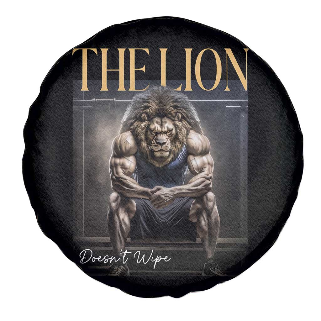 Funny The Lion Doesnt Wipe Spare Tire Cover Gen Z Joke Brainrot Raunchy Meme TS11 Print Your Wear