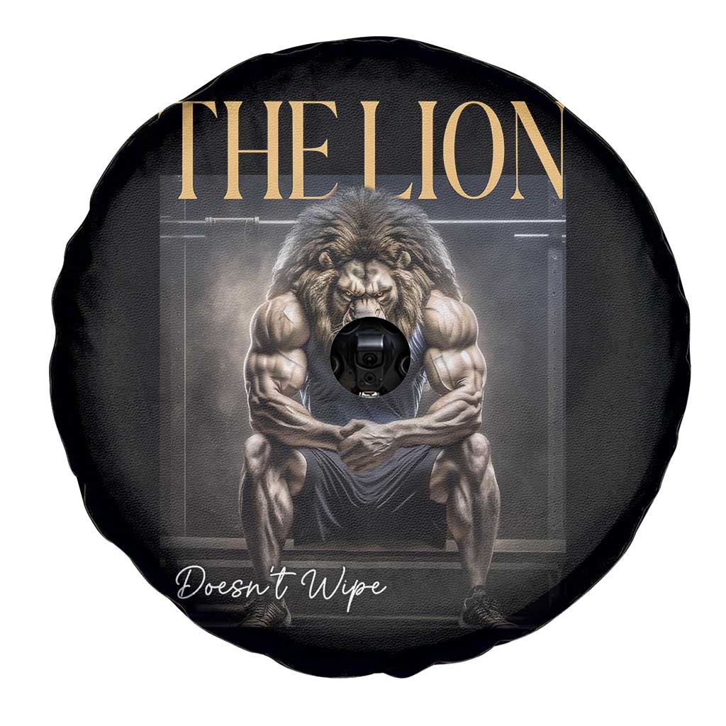 Funny The Lion Doesnt Wipe Spare Tire Cover Gen Z Joke Brainrot Raunchy Meme TS11 Print Your Wear