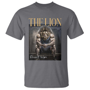 Funny The Lion Doesnt Wipe T Shirt Gen Z Joke Brainrot Raunchy Meme TS11 Charcoal Print Your Wear