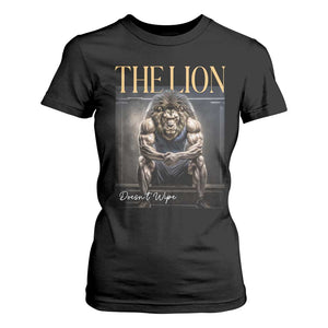 Funny The Lion Doesnt Wipe T Shirt For Women Gen Z Joke Brainrot Raunchy Meme TS11 Black Print Your Wear