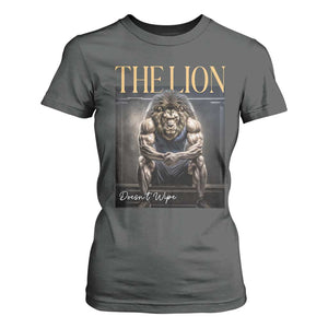 Funny The Lion Doesnt Wipe T Shirt For Women Gen Z Joke Brainrot Raunchy Meme TS11 Dark Heather Print Your Wear