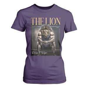 Funny The Lion Doesnt Wipe T Shirt For Women Gen Z Joke Brainrot Raunchy Meme TS11 Purple Print Your Wear