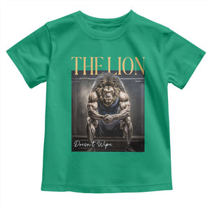 Funny The Lion Doesnt Wipe Toddler T Shirt Gen Z Joke Brainrot Raunchy Meme TS11 Irish Green Print Your Wear