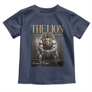 Funny The Lion Doesnt Wipe Toddler T Shirt Gen Z Joke Brainrot Raunchy Meme TS11 Navy Print Your Wear