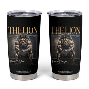 Funny The Lion Doesnt Wipe Tumbler Cup Gen Z Joke Brainrot Raunchy Meme TS11 Black Print Your Wear