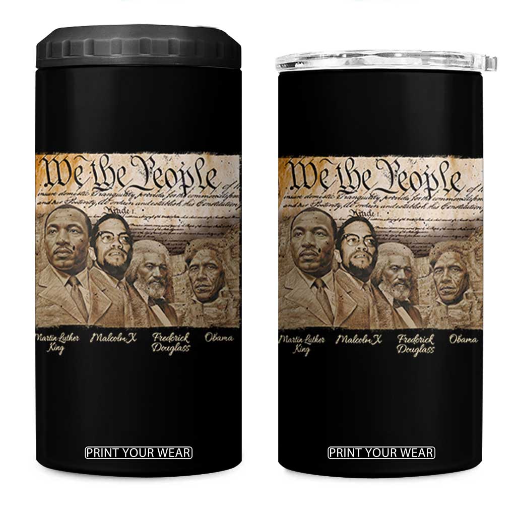 Civil Right Leaders 4 in 1 Can Cooler Tumbler Martin Luther King Malcolm X Frederick Douglass Obama Black History Month TS11 One Size: 16 oz Black Print Your Wear