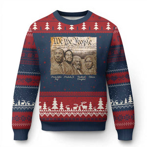 Civil Right Leaders Ugly Christmas Sweater Martin Luther King Malcolm X Frederick Douglass Obama Black History Month TS11 Navy Red Print Your Wear