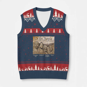 Civil Right Leaders V-Neck Knit Sweater Vest Martin Luther King Malcolm X Frederick Douglass Obama Black History Month TS11 Navy Red Print Your Wear