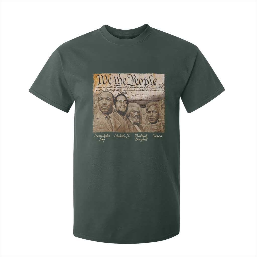 Civil Right Leaders T Shirt For Kid Martin Luther King Malcolm X Frederick Douglass Obama Black History Month TS11 Dark Forest Green Print Your Wear