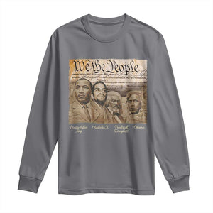 Civil Right Leaders Long Sleeve Shirt Martin Luther King Malcolm X Frederick Douglass Obama Black History Month TS11 Charcoal Print Your Wear