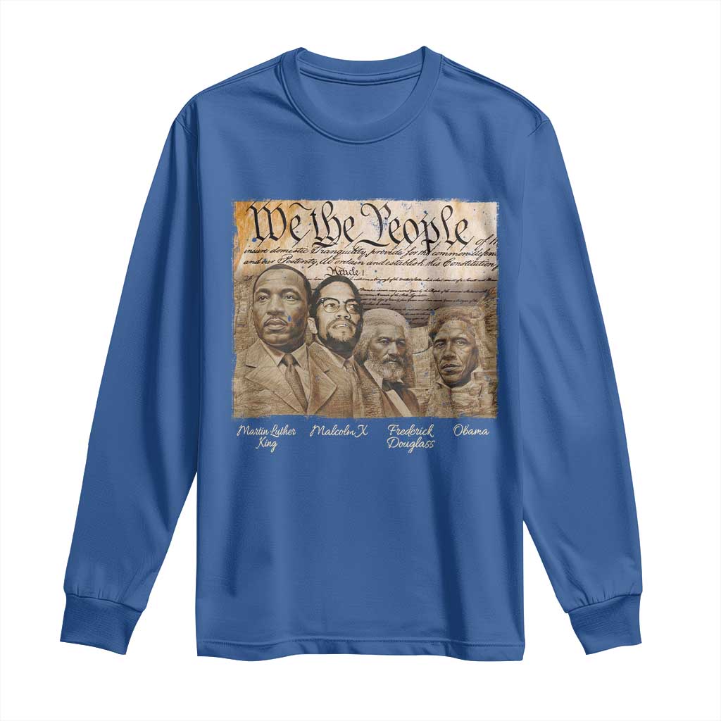 Civil Right Leaders Long Sleeve Shirt Martin Luther King Malcolm X Frederick Douglass Obama Black History Month TS11 Royal Blue Print Your Wear