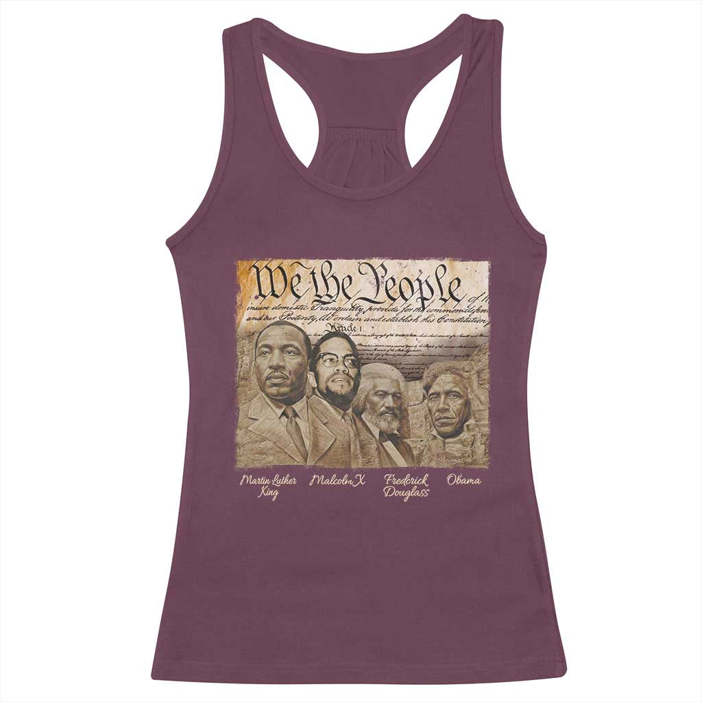 Civil Right Leaders Racerback Tank Top Martin Luther King Malcolm X Frederick Douglass Obama Black History Month TS11 Maroon Print Your Wear