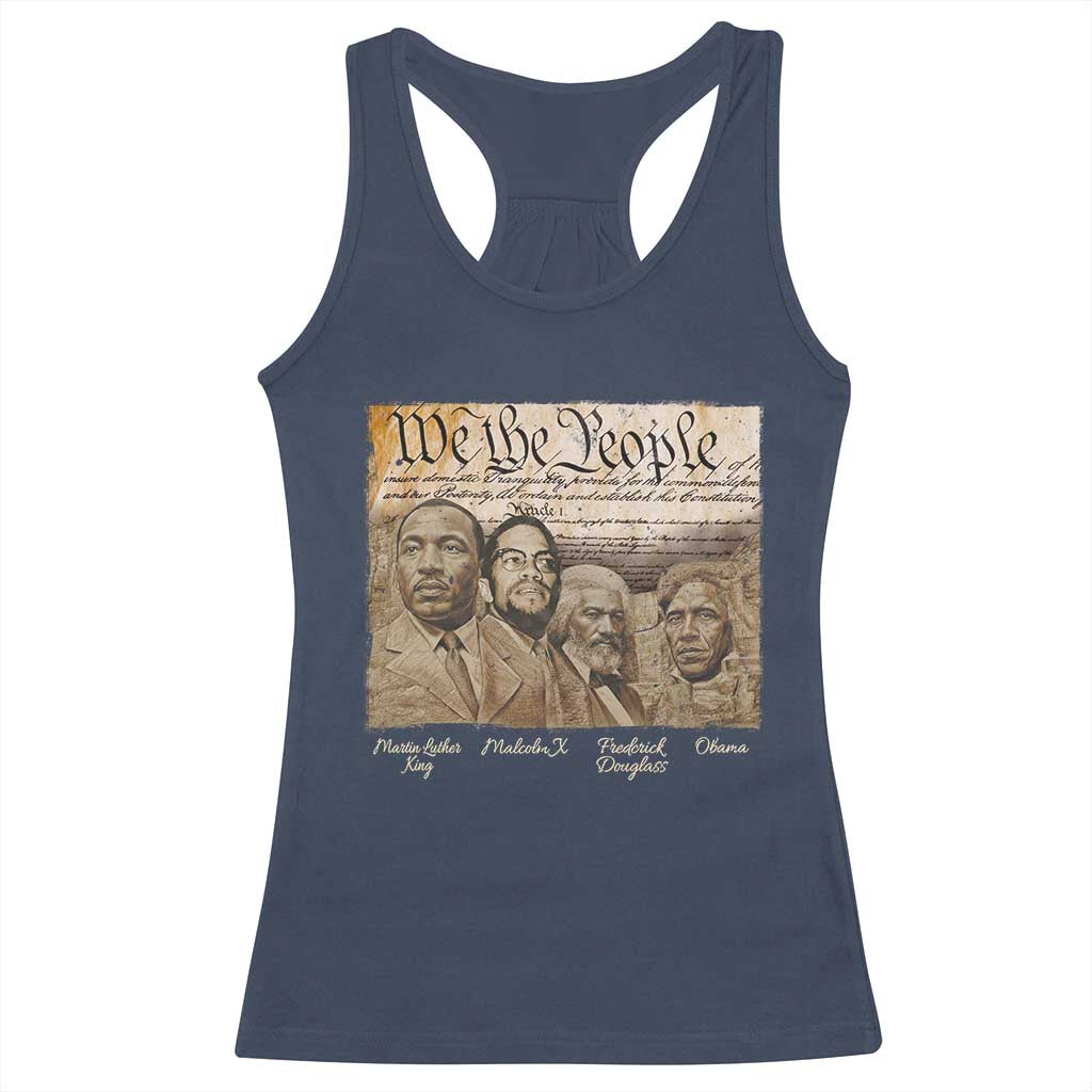 Civil Right Leaders Racerback Tank Top Martin Luther King Malcolm X Frederick Douglass Obama Black History Month TS11 Navy Print Your Wear