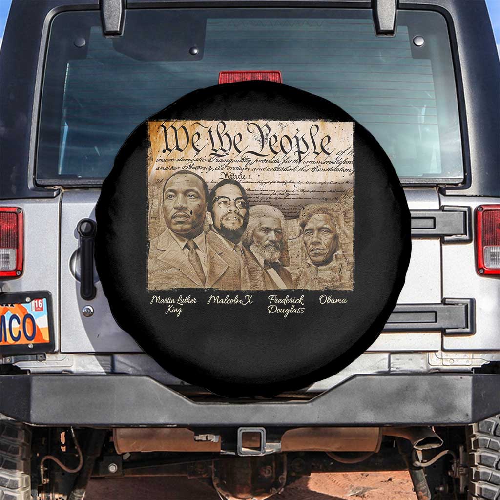 Civil Right Leaders Spare Tire Cover Martin Luther King Malcolm X Frederick Douglass Obama Black History Month TS11 No hole Black Print Your Wear