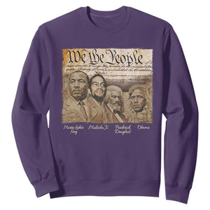 Civil Right Leaders Sweatshirt Martin Luther King Malcolm X Frederick Douglass Obama Black History Month TS11 Purple Print Your Wear