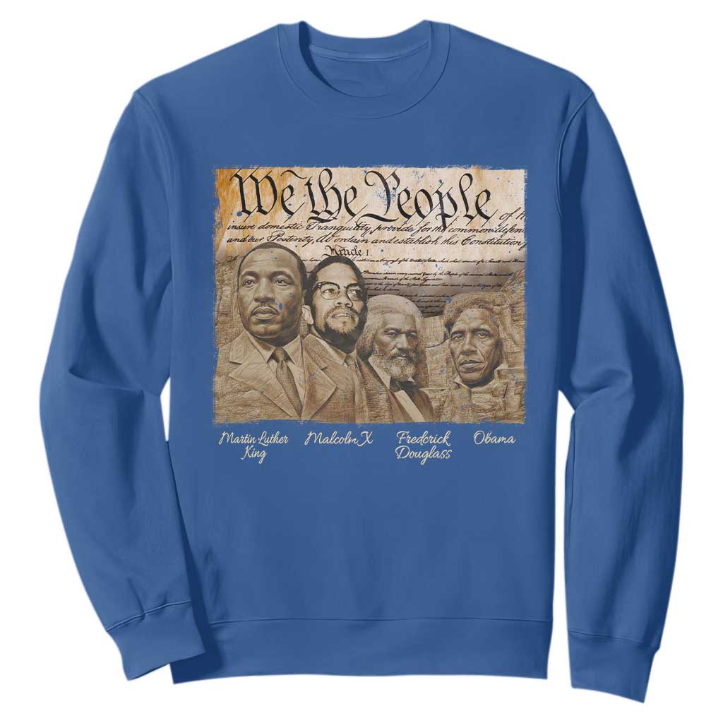 Civil Right Leaders Sweatshirt Martin Luther King Malcolm X Frederick Douglass Obama Black History Month TS11 Royal Blue Print Your Wear