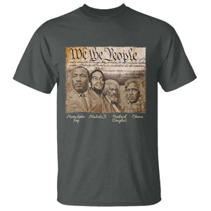 Civil Right Leaders T Shirt Martin Luther King Malcolm X Frederick Douglass Obama Black History Month TS11 Dark Heather Print Your Wear